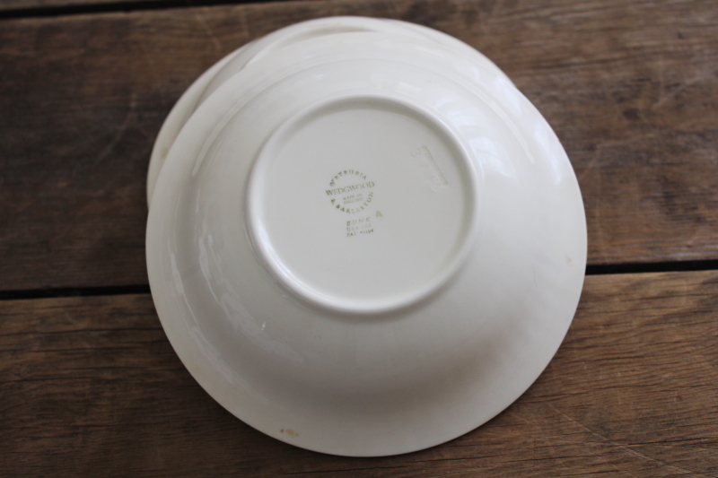 photo of vintage England Wedgwood Edme cereal bowls, fluted pattern plain ivory creamware china #5