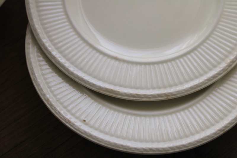 photo of vintage England Wedgwood Edme fluted pattern plain cream china, small bowls & plates #2