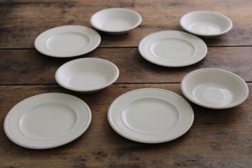 catalog photo of vintage England Wedgwood Edme fluted pattern plain cream china, small bowls & plates