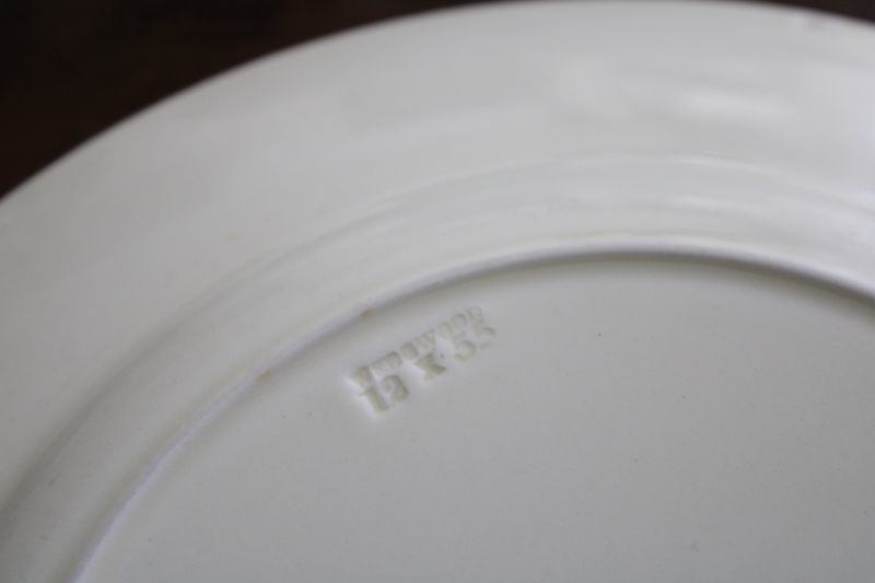 photo of vintage England Wedgwood Edme fluted pattern plain cream ware china luncheon plates #5