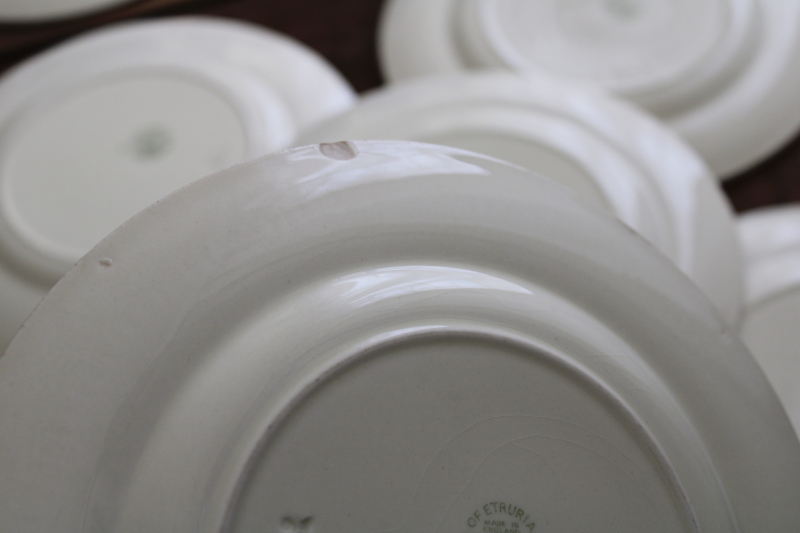 photo of vintage England Wedgwood Edme fluted pattern plain cream ware china salad plates #4