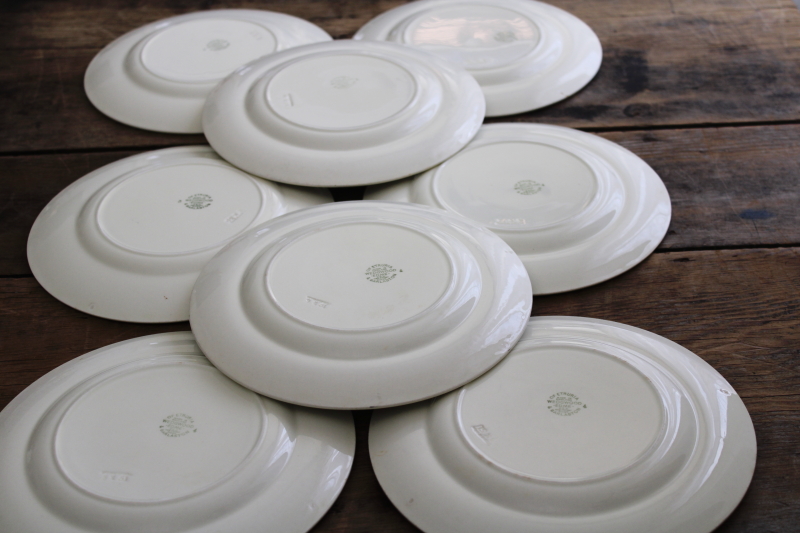 photo of vintage England Wedgwood Edme fluted pattern plain cream ware china salad plates #5