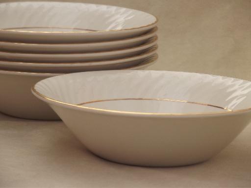 photo of vintage English Harvest Wedgwood china, set of 6 cereal bowls #2