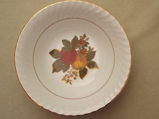 photo of vintage English Harvest Wedgwood china, set of 6 cereal bowls #3