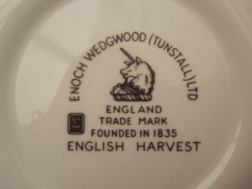 photo of vintage English Harvest Wedgwood china, set of 6 cereal bowls #6