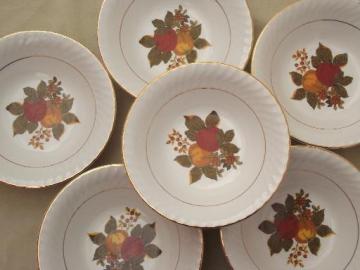 catalog photo of vintage English Harvest Wedgwood china, set of 6 cereal bowls