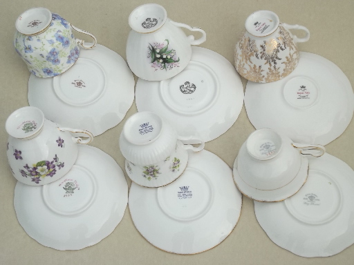 photo of vintage English bone china tea cup & saucer collection, Royal Albert etc. #2