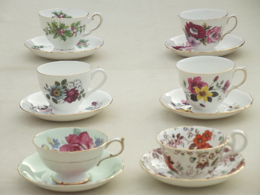 photo of vintage English bone china tea cup & saucer collection, Royal Albert etc. #3