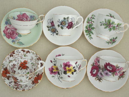 photo of vintage English bone china tea cup & saucer collection, Royal Albert etc. #4