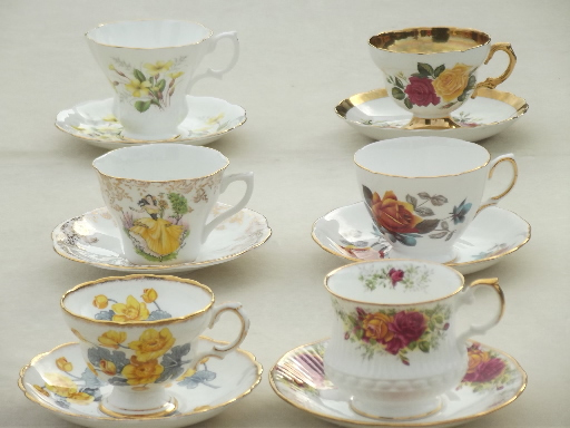 photo of vintage English bone china tea cup & saucer collection, Royal Albert etc. #9