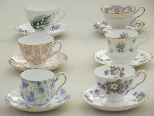 photo of vintage English bone china tea cup & saucer collection, Royal Albert etc. #12