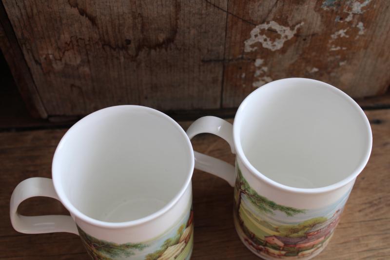 photo of vintage English bone china tea mugs or coffee cups Homestead farm scenes Roy Kirkham #4