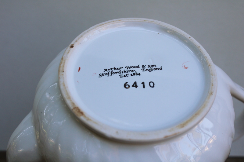 photo of vintage English china tea pot, Arthur Wood daffodils spring floral pattern #7