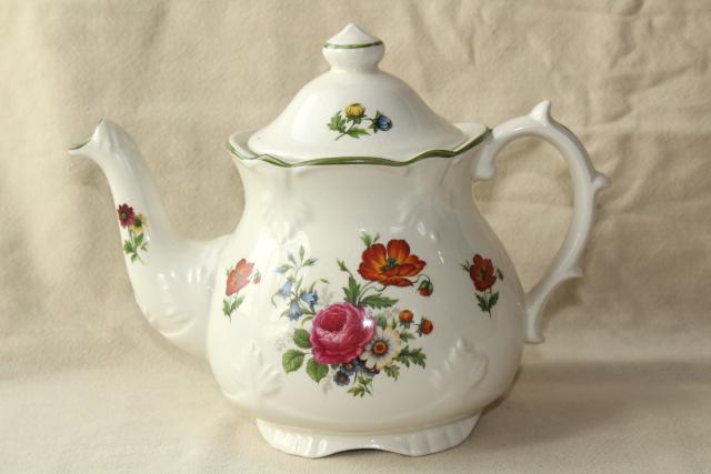 photo of vintage English china tea pot, Price Kensington floral June flowers of the month #2