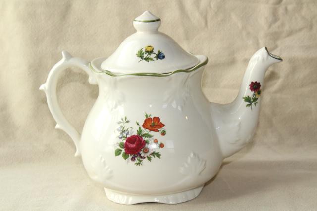photo of vintage English china tea pot, Price Kensington floral June flowers of the month #4