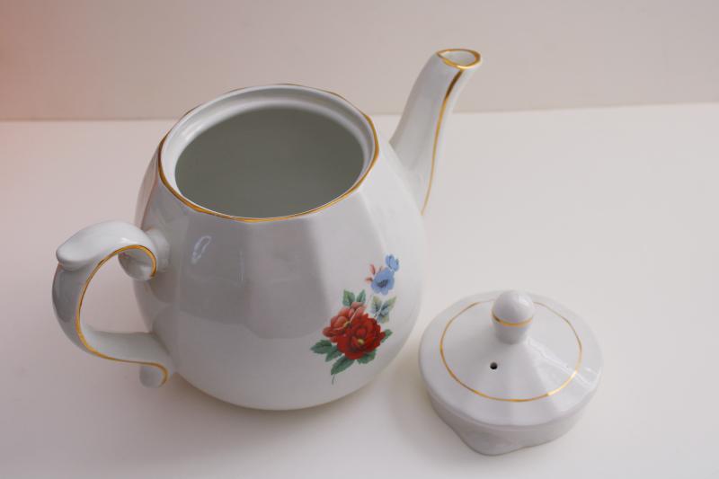 photo of vintage English china teapot Ellgreave - Wood & Sons England, cozy cottage floral #5