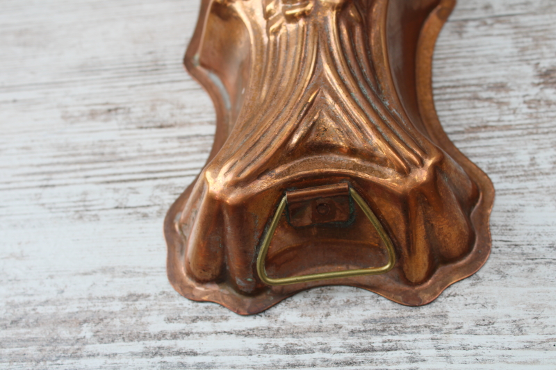 photo of vintage English copper mold, large fish mold wall hanging kitchen decor old world style  #3