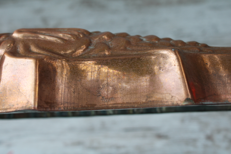 photo of vintage English copper mold, large fish mold wall hanging kitchen decor old world style  #4