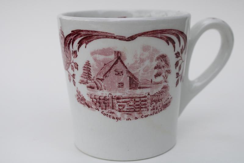 photo of vintage English ironstone china mug Cottage in a Corn Field, Constable art scenes #1