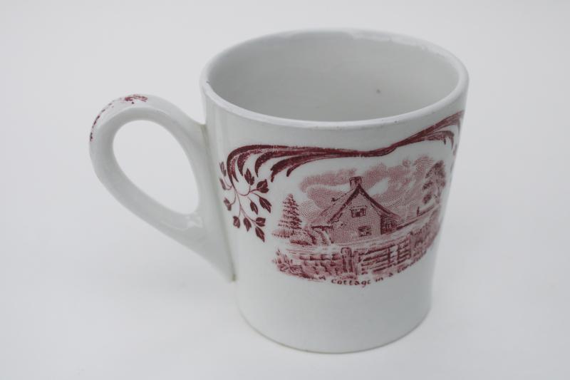 photo of vintage English ironstone china mug Cottage in a Corn Field, Constable art scenes #4