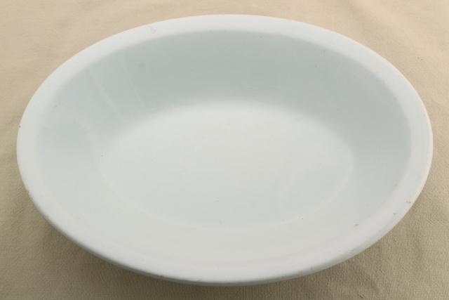 photo of vintage English ironstone china, plain simple pure white oval dish serving bowl #3