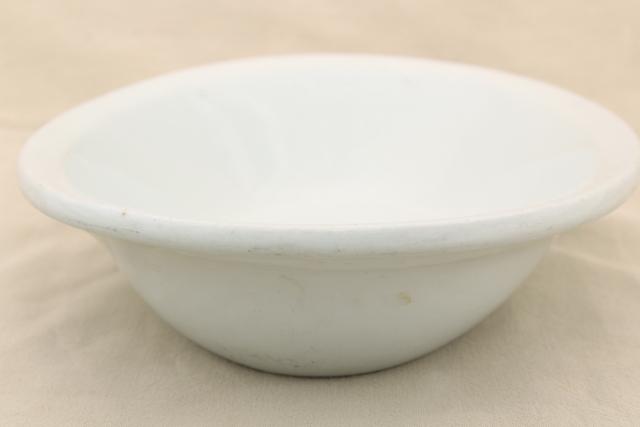 photo of vintage English ironstone china, plain simple pure white oval dish serving bowl #4