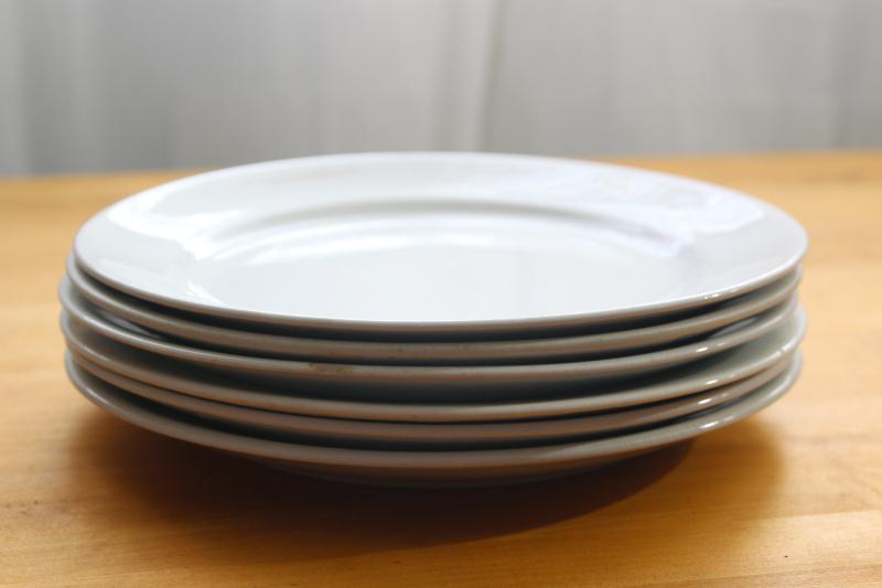 photo of vintage English ironstone dishes, plain white plates rustic farmhouse table ware #3