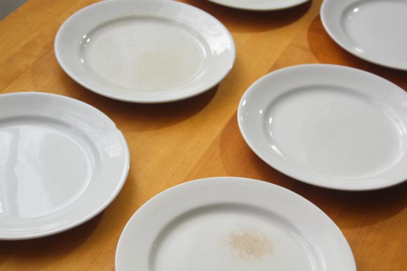 photo of vintage English ironstone dishes, plain white plates rustic farmhouse table ware #11