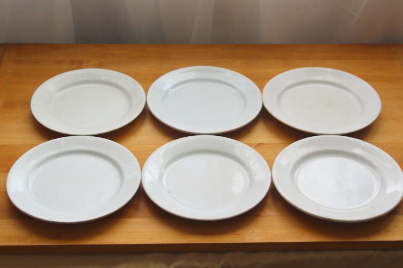 photo of vintage English ironstone dishes, plain white plates rustic farmhouse table ware #2