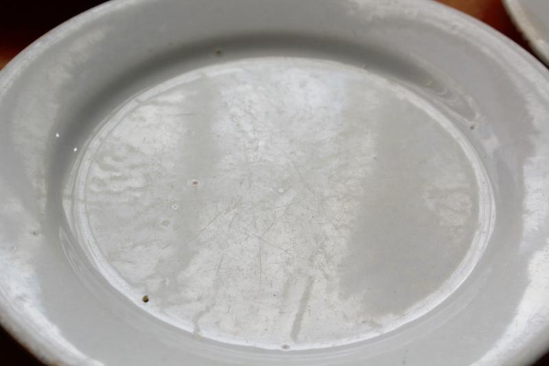 photo of vintage English ironstone dishes, plain white plates rustic farmhouse table ware #3