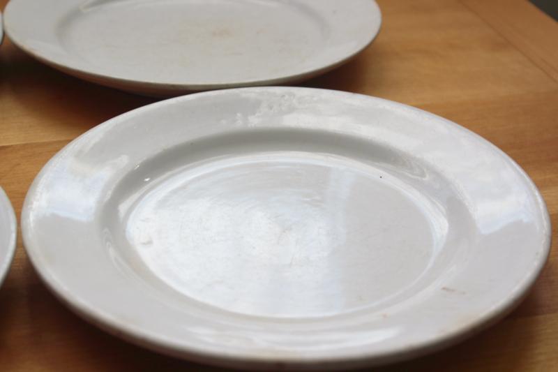 photo of vintage English ironstone dishes, plain white plates rustic farmhouse table ware #4