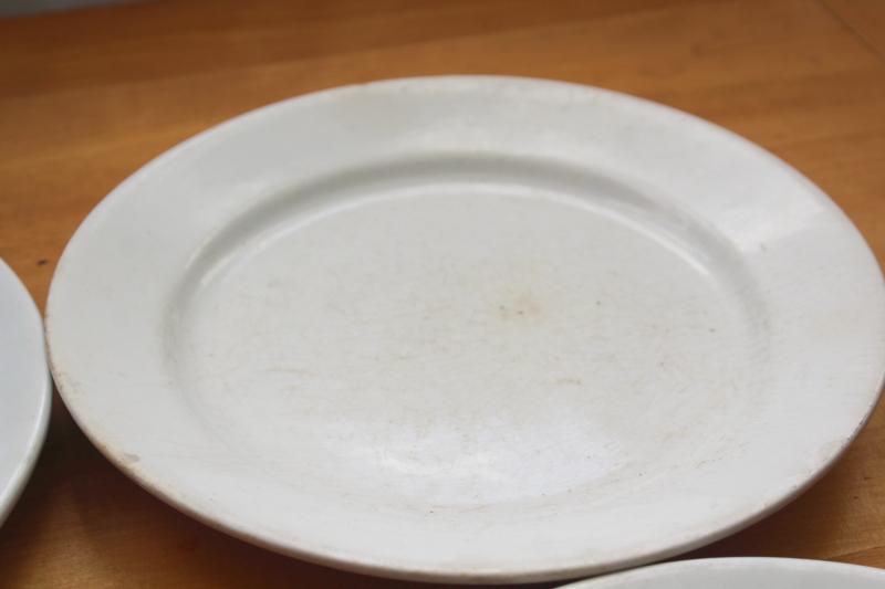 photo of vintage English ironstone dishes, plain white plates rustic farmhouse table ware #5