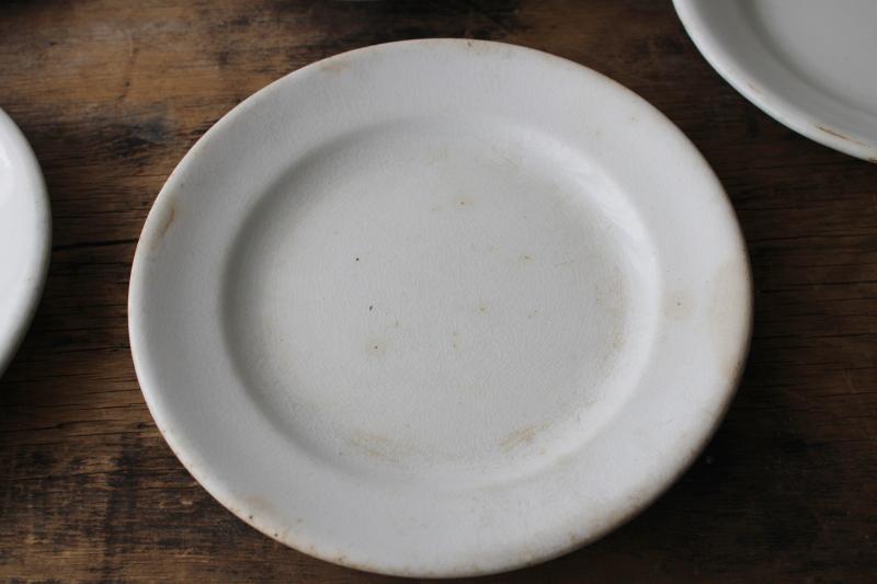 photo of vintage English ironstone dishes, plain white plates rustic farmhouse table ware #5