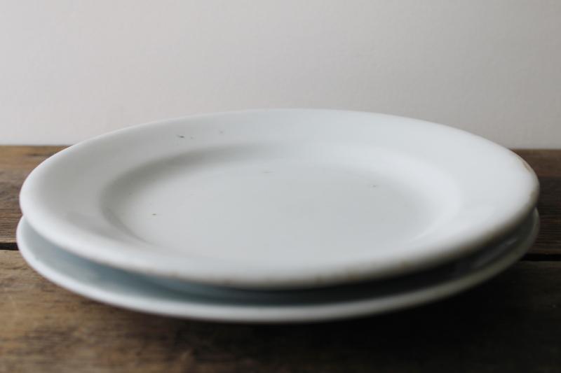 photo of vintage English ironstone dishes, plain white plates rustic farmhouse table ware #11