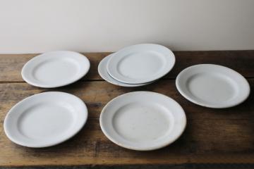 vintage English ironstone dishes, plain white plates rustic farmhouse table ware