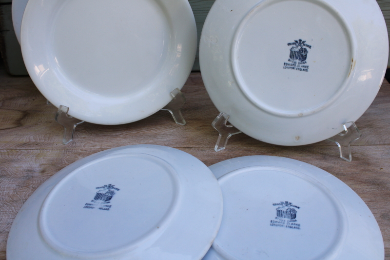 photo of vintage English ironstone dishes, plain white plates rustic farmhouse table ware #4
