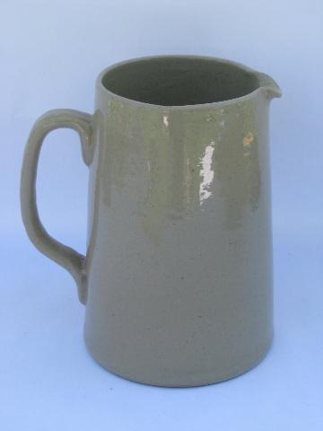 photo of vintage English stoneware pitcher, Pearson's of Chesterfield England, old horse hat ad #2