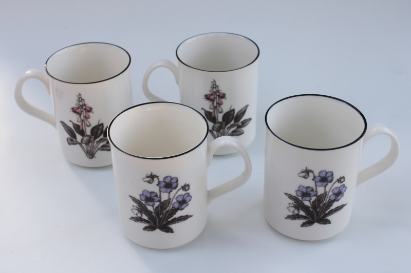 photo of vintage Epoch Delphi mugs microwave safe English country style floral primroses foxgloves #1