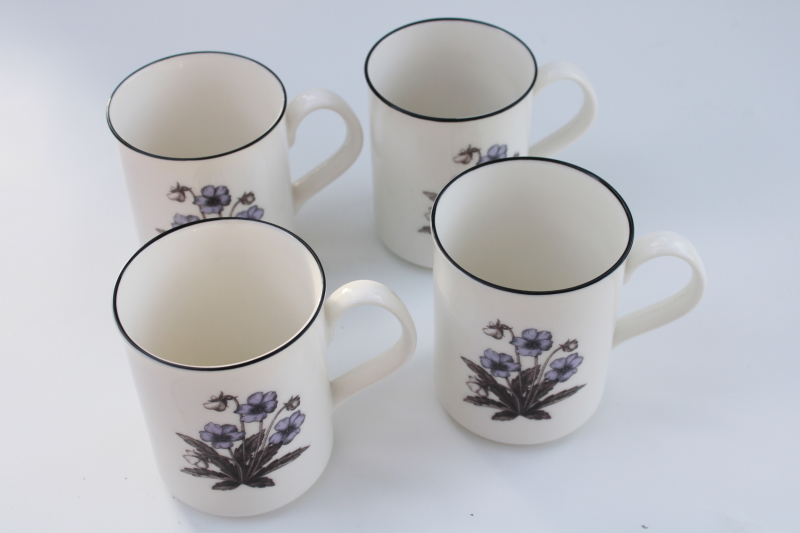 photo of vintage Epoch Delphi mugs microwave safe English country style floral primroses foxgloves #4