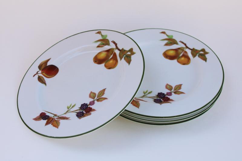 photo of vintage Evesham Vale fruit green border salad plates England Royal Worcester  #5