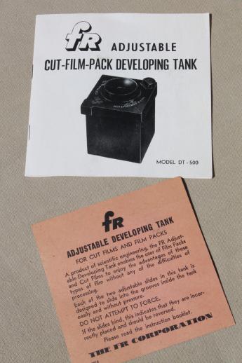 photo of vintage FR DT 500 film developing tank, adjustable  bakelite developing tank for cut film & film pack #5