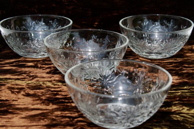 photo of vintage Fantasia Princess House clear glass dishes, set of soup bowls #2