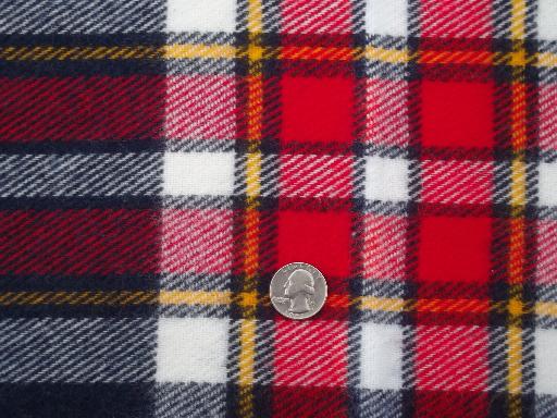 photo of vintage Faribo camp blanket throw, soft acrylic red, blue & gold plaid  #3