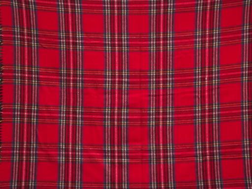 photo of vintage Faribo wool camp blanket, never used vintage red plaid blanket #1