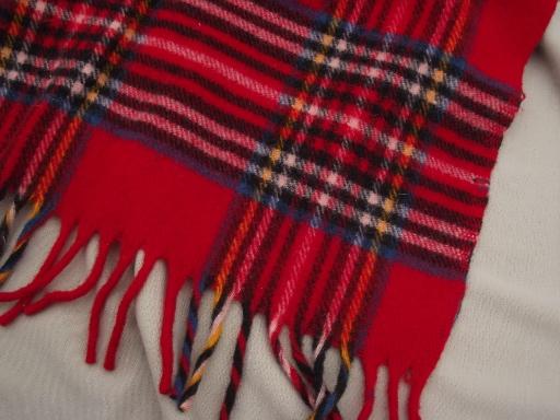 photo of vintage Faribo wool camp blanket, never used vintage red plaid blanket #4