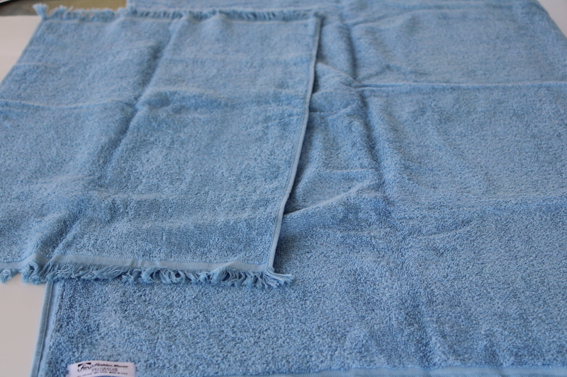 photo of vintage Fashion Manor cotton velour bath towel & hand towel granny hippie purple flowers retro!  #4