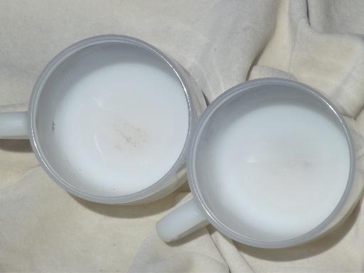 photo of vintage Federal oven proof glass coffee mugs w/ Moorman's advetising #6