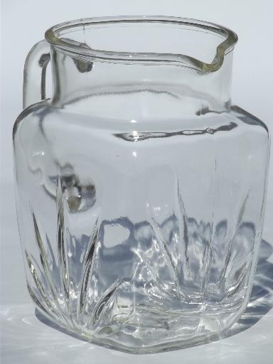 photo of vintage Federal star pattern glass pitcher, large old milk pitcher #2