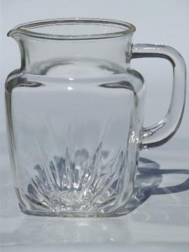 catalog photo of vintage Federal star pattern glass pitcher, large old milk pitcher