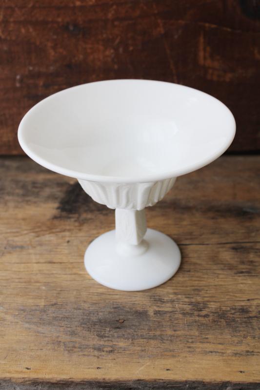 photo of vintage Fenton cactus pattern milk glass candy or nut dish, mini compote bowl #5